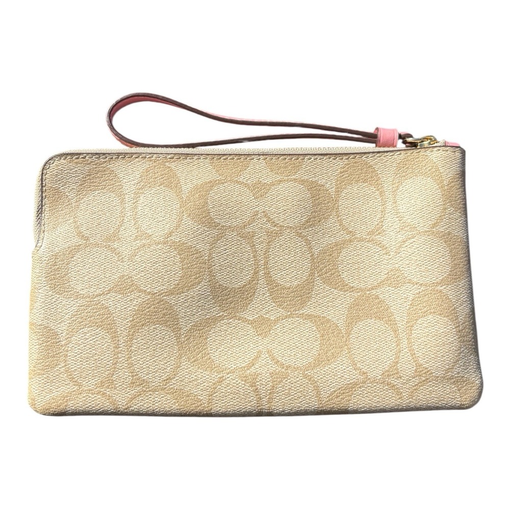 Coach Disney X Coach Large Corner Zip Wristlet Signature Canvas Cinderella EUC - Picture 2 of 5